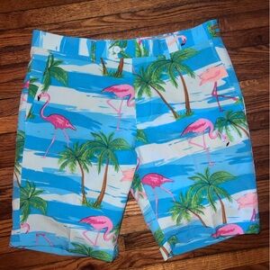 Oppo Suits Short Mens 32 Flamingo Tropical Party Vacation Hipster Preppy Golf